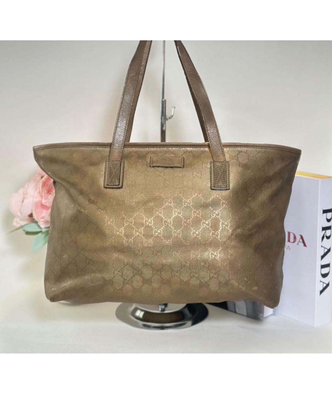 GUCCI Золотая канва сумка тоут, фото 8