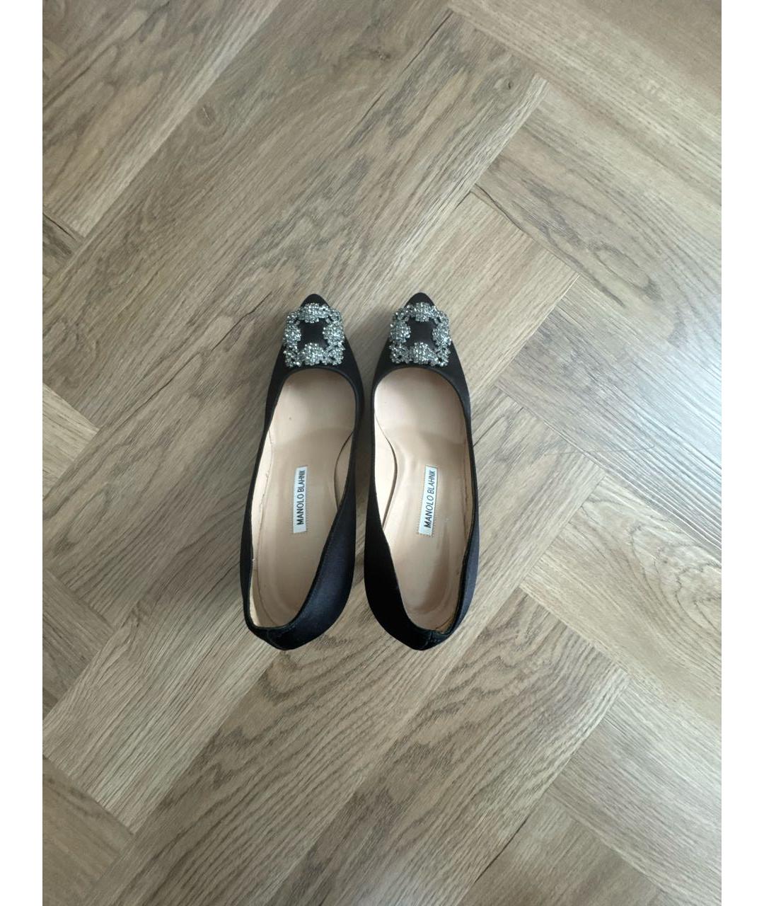 MANOLO BLAHNIK Черные текстильные туфли, фото 3
