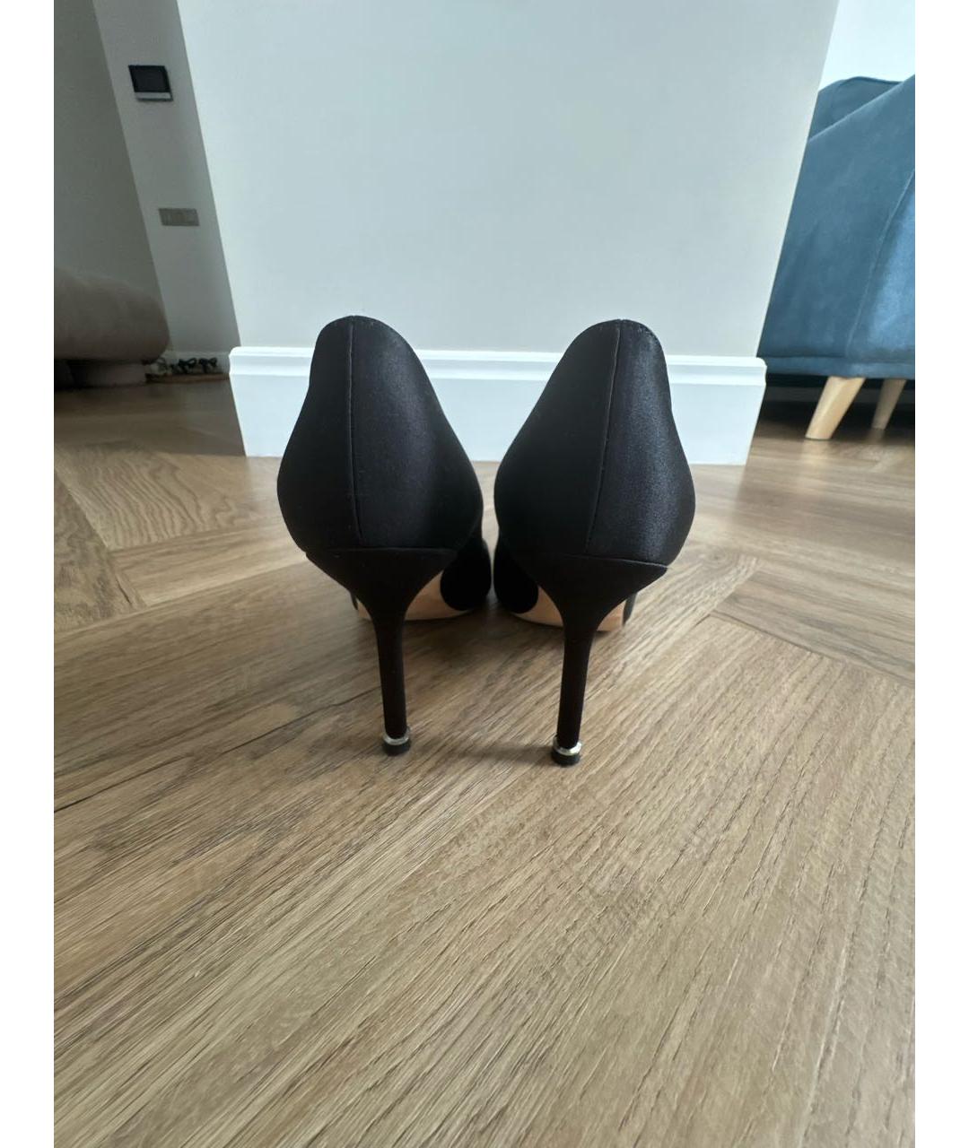 MANOLO BLAHNIK Черные текстильные туфли, фото 4