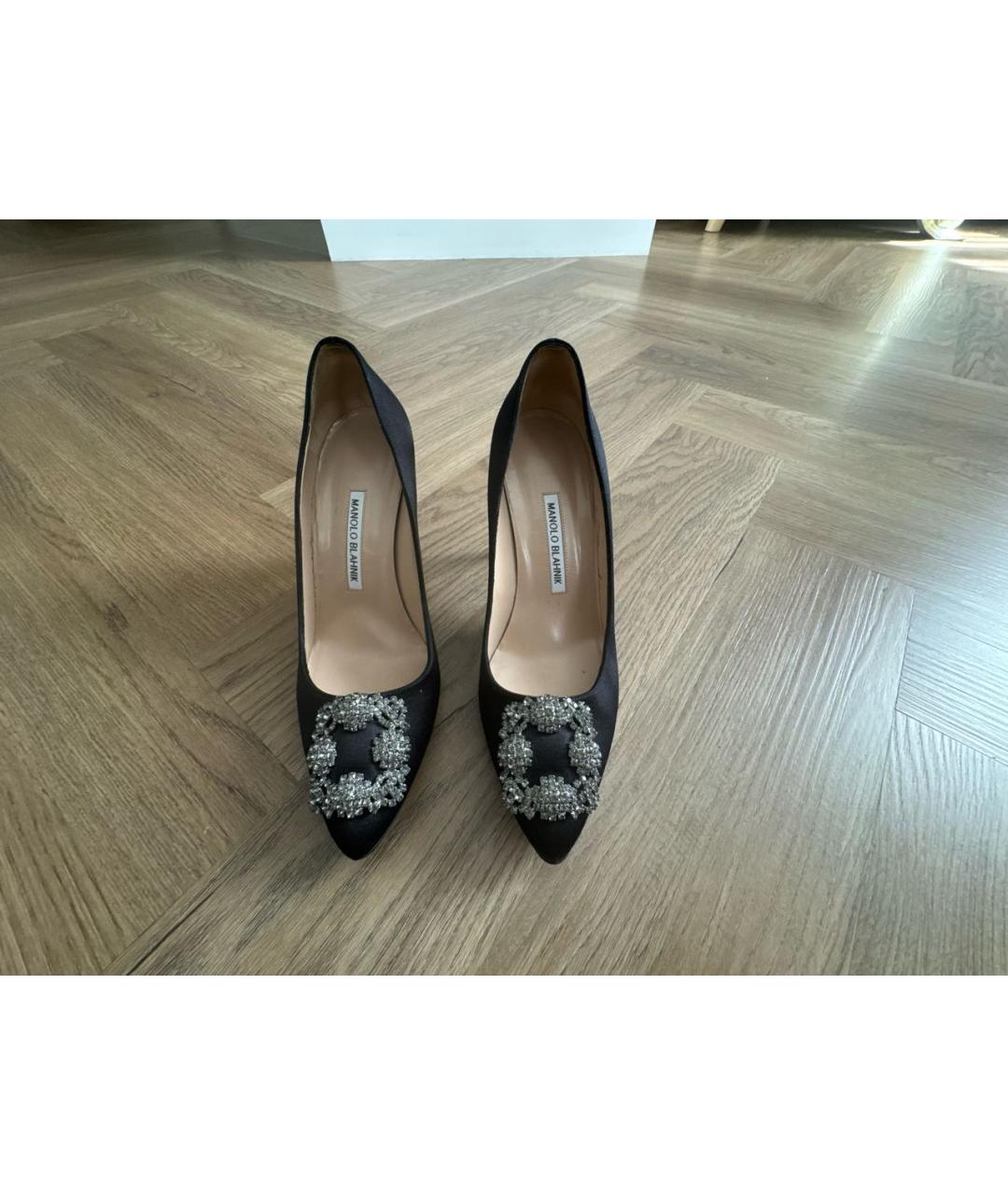 MANOLO BLAHNIK Черные текстильные туфли, фото 6