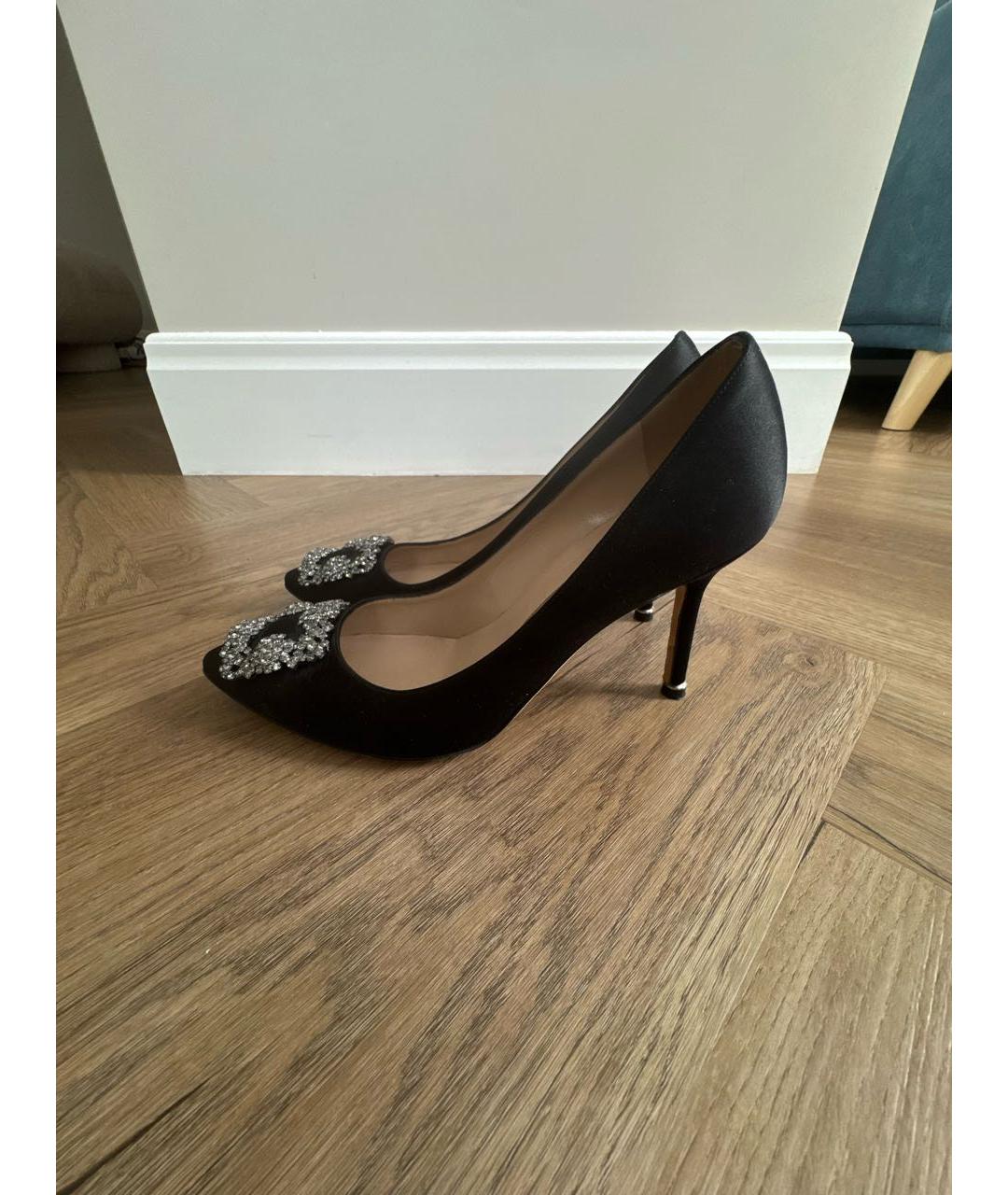 MANOLO BLAHNIK Черные текстильные туфли, фото 7