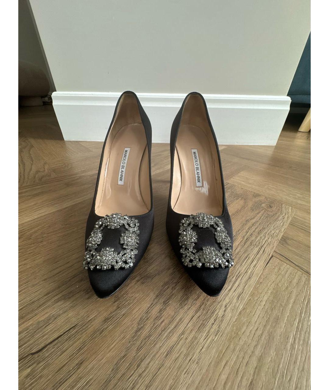 MANOLO BLAHNIK Черные текстильные туфли, фото 2
