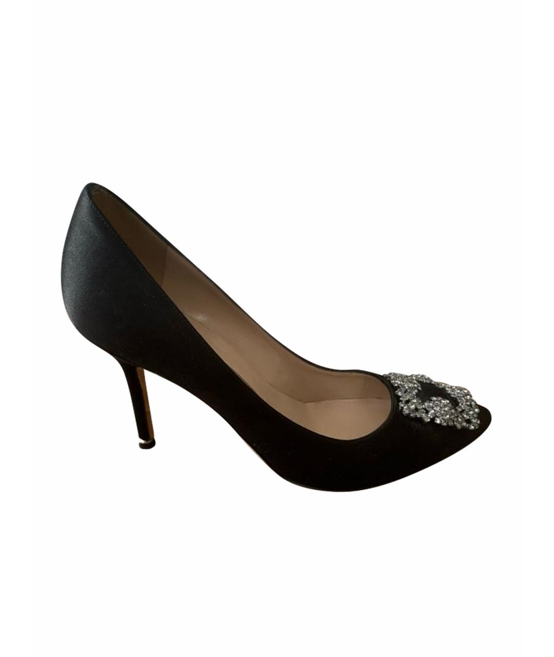 MANOLO BLAHNIK Черные текстильные туфли, фото 1