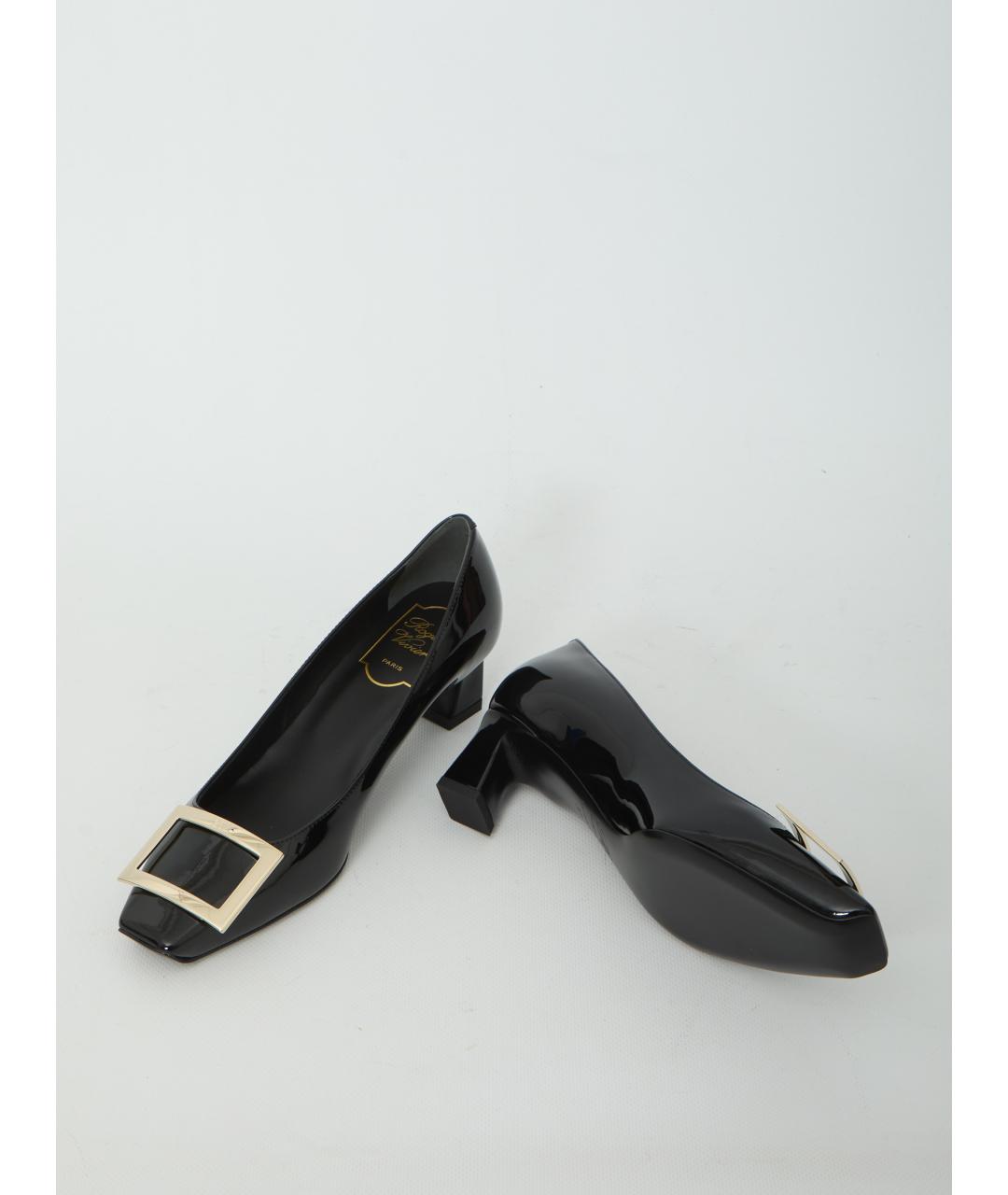 ROGER VIVIER Черные кожаные туфли, фото 5