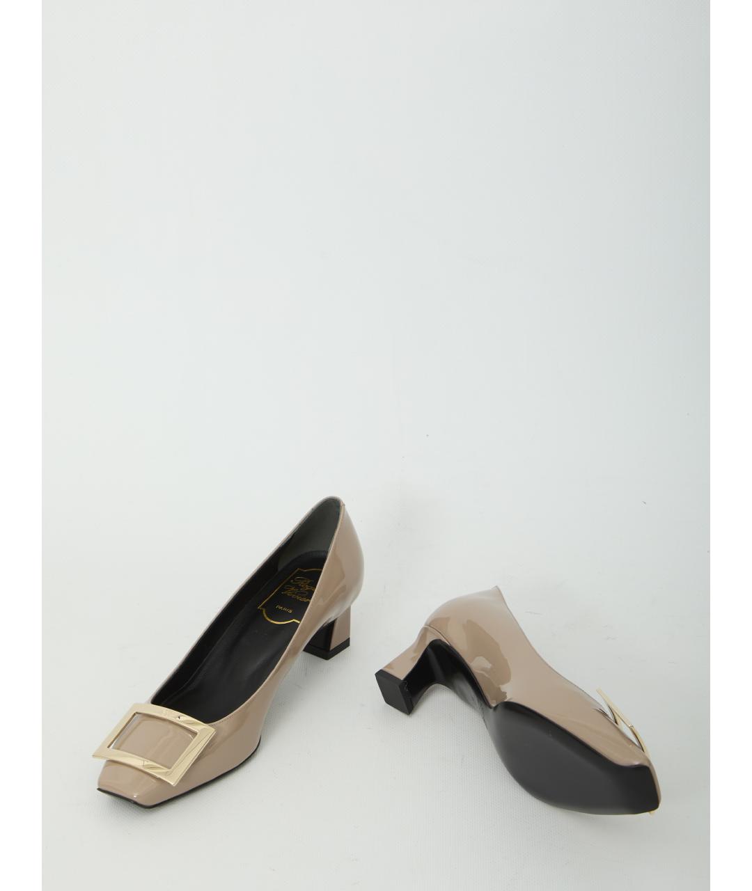 ROGER VIVIER Бежевые кожаные туфли, фото 5