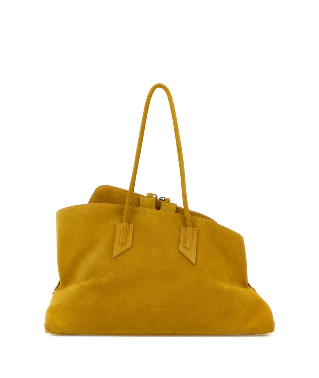 THE ATTICO Горчичная замшевая сумка тоут, фото 1