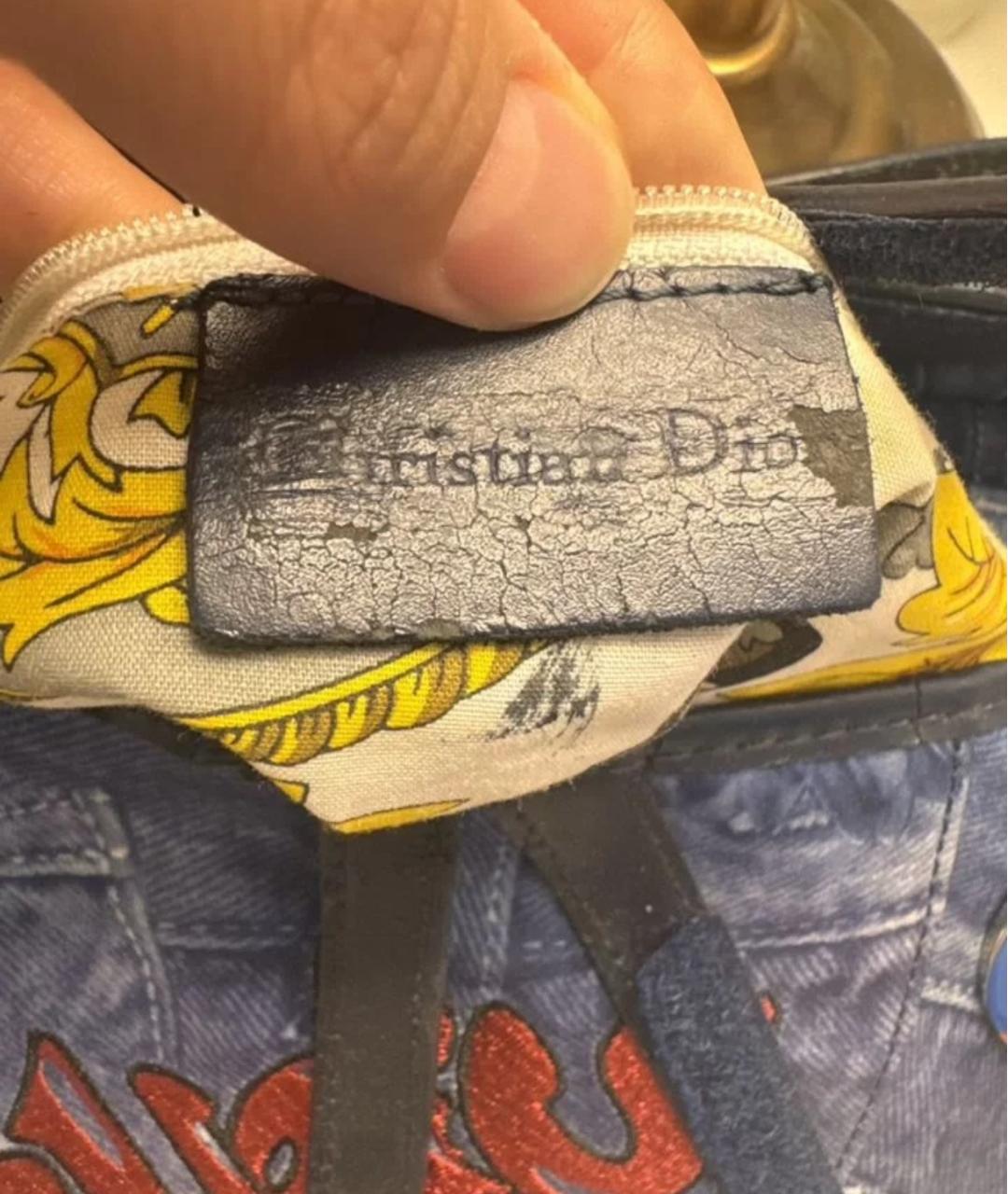 CHRISTIAN DIOR Синяя деним сумка с короткими ручками, фото 4