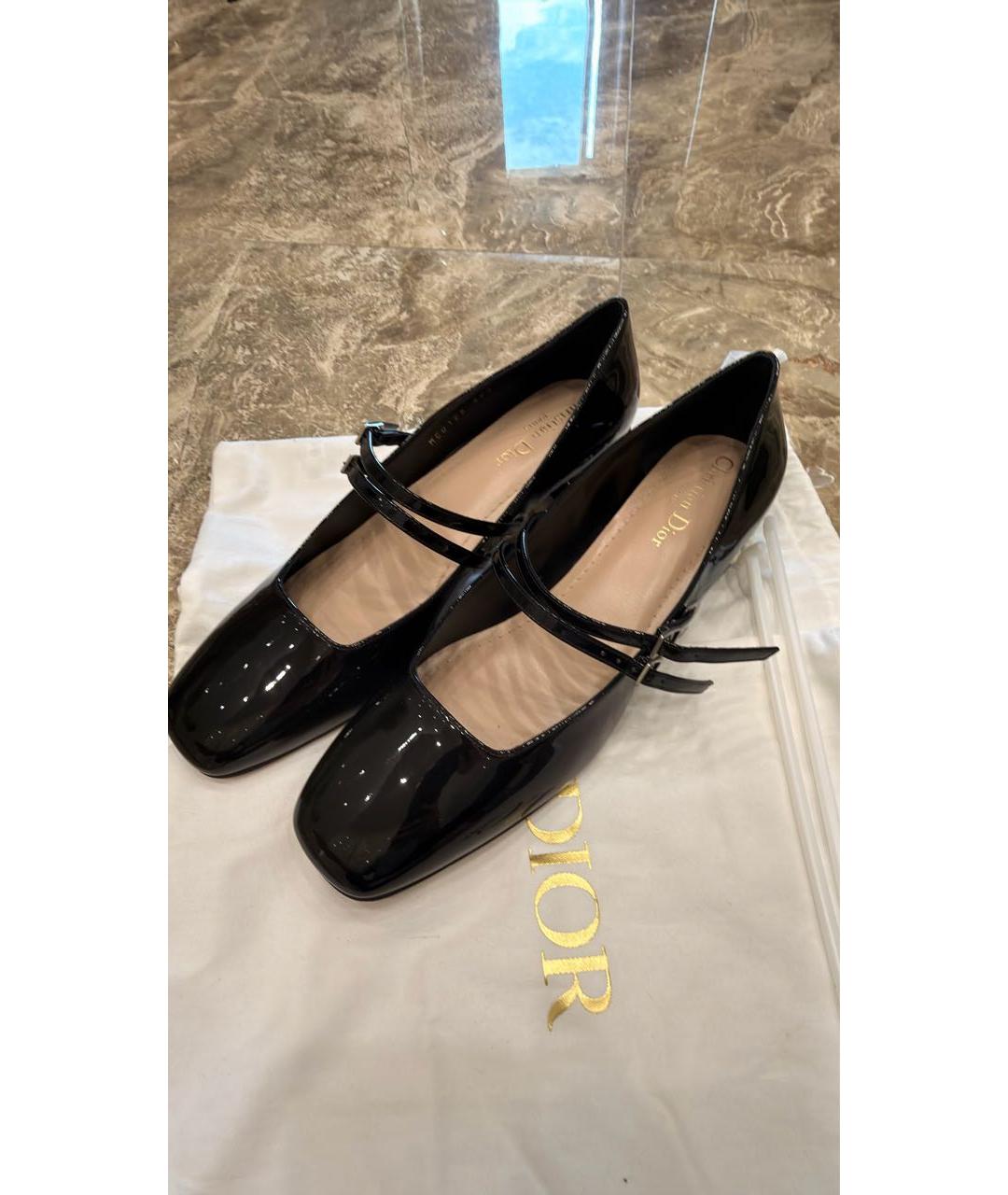 CHRISTIAN DIOR Черные туфли из лакированной кожи, фото 2
