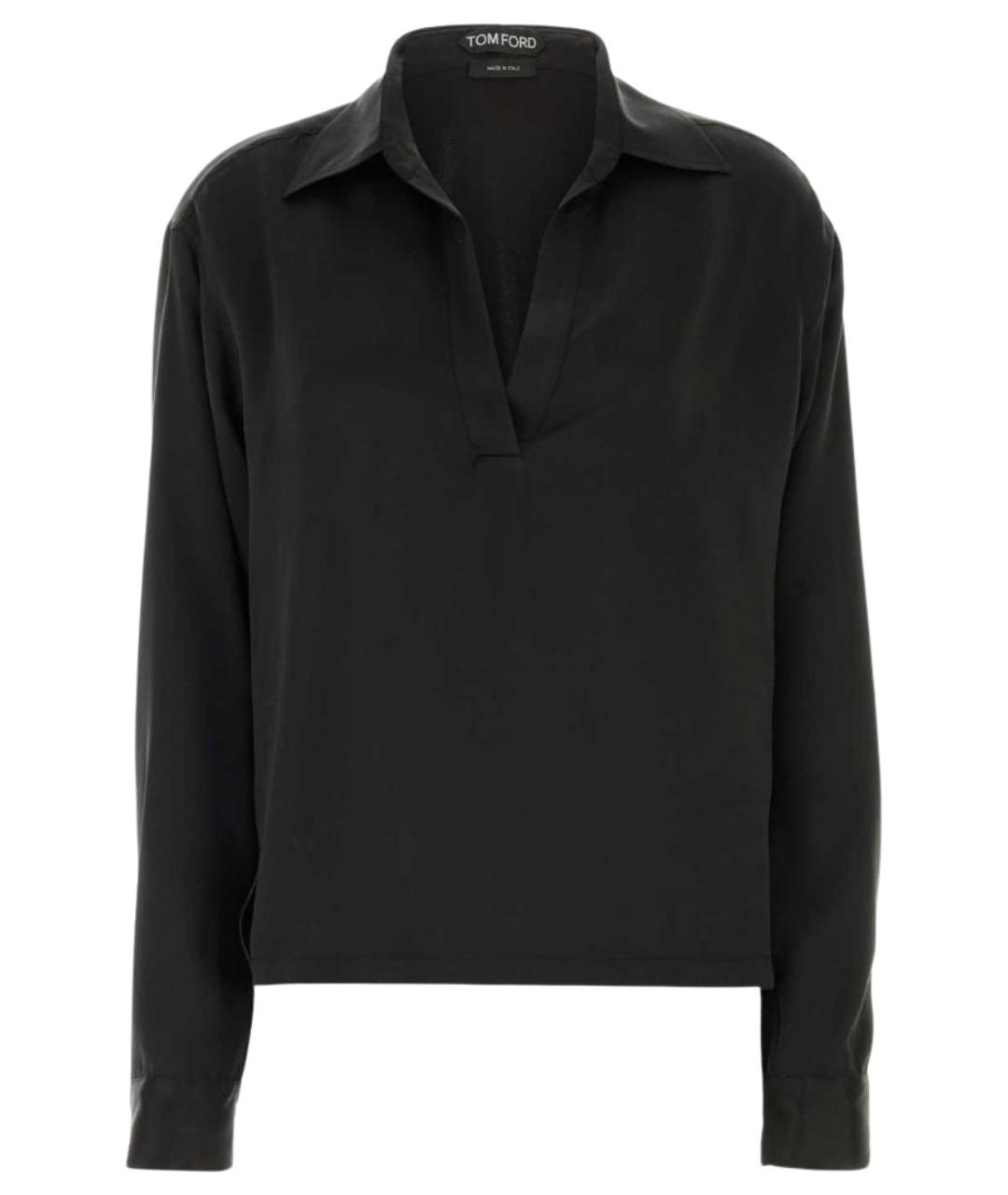 TOM FORD Черная шелковая блузы, фото 1