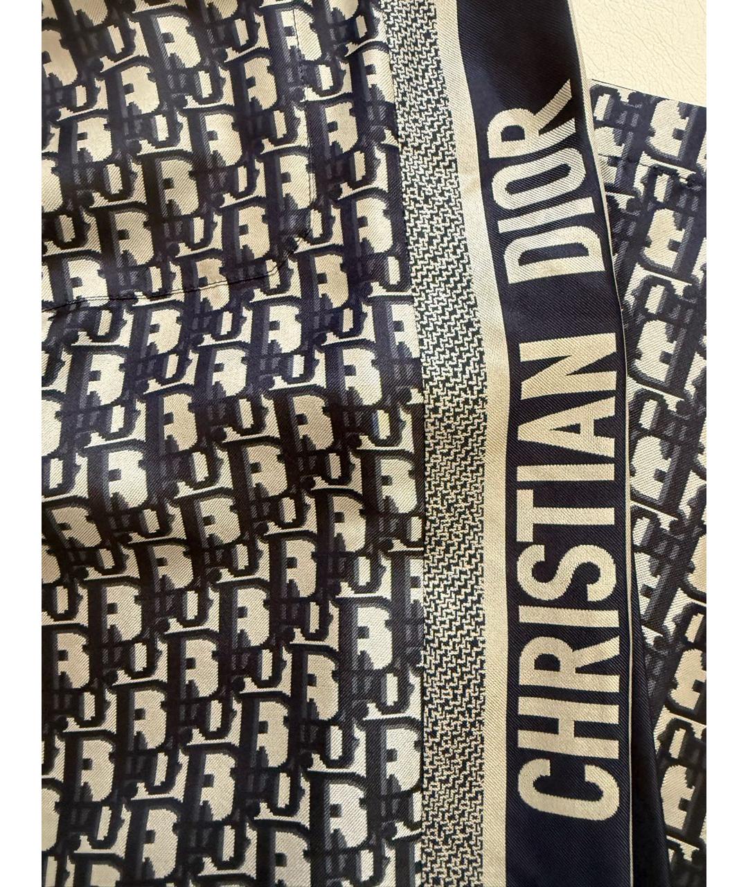 CHRISTIAN DIOR Темно-синие шелковые брюки широкие, фото 5