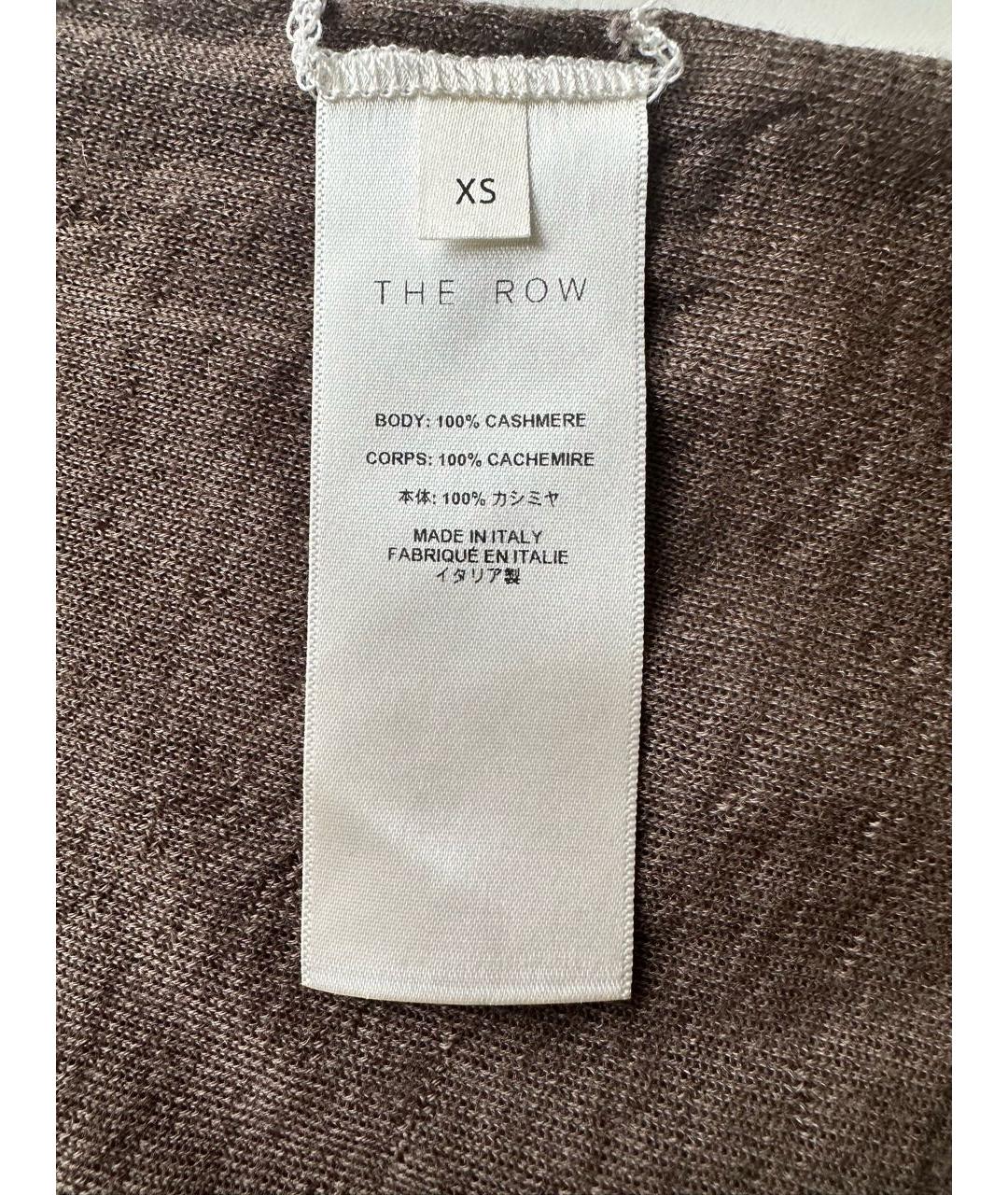 THE ROW Коричневая кашемировая футболка, фото 5
