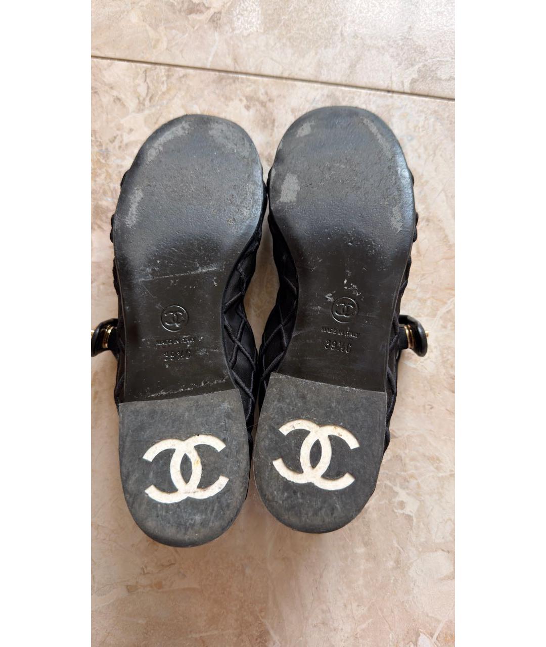 CHANEL Черные кожаные балетки, фото 5