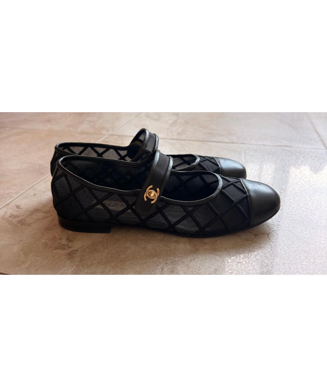 CHANEL Черные кожаные балетки, фото 8