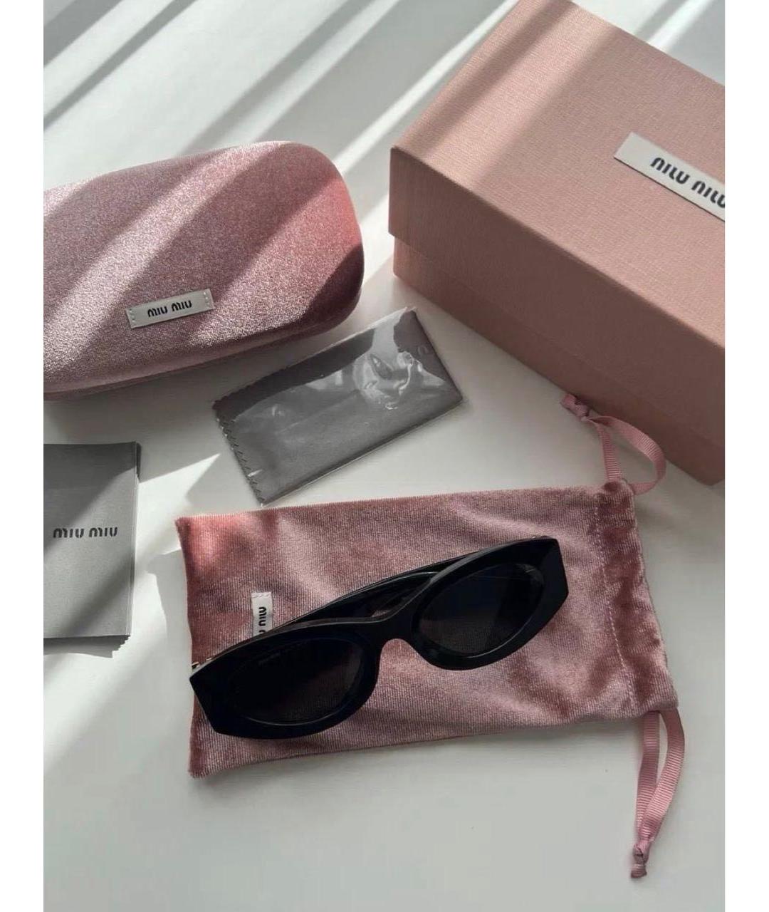 MIU MIU Черные пластиковые солнцезащитные очки, фото 2