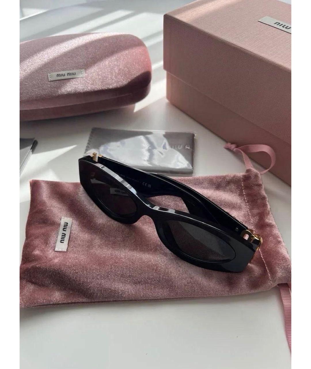 MIU MIU Черные пластиковые солнцезащитные очки, фото 5
