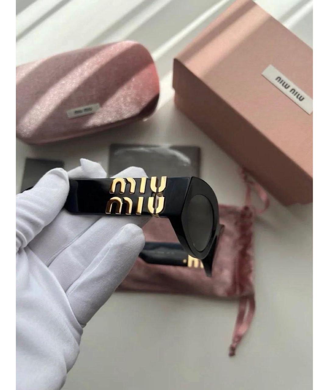 MIU MIU Черные пластиковые солнцезащитные очки, фото 6