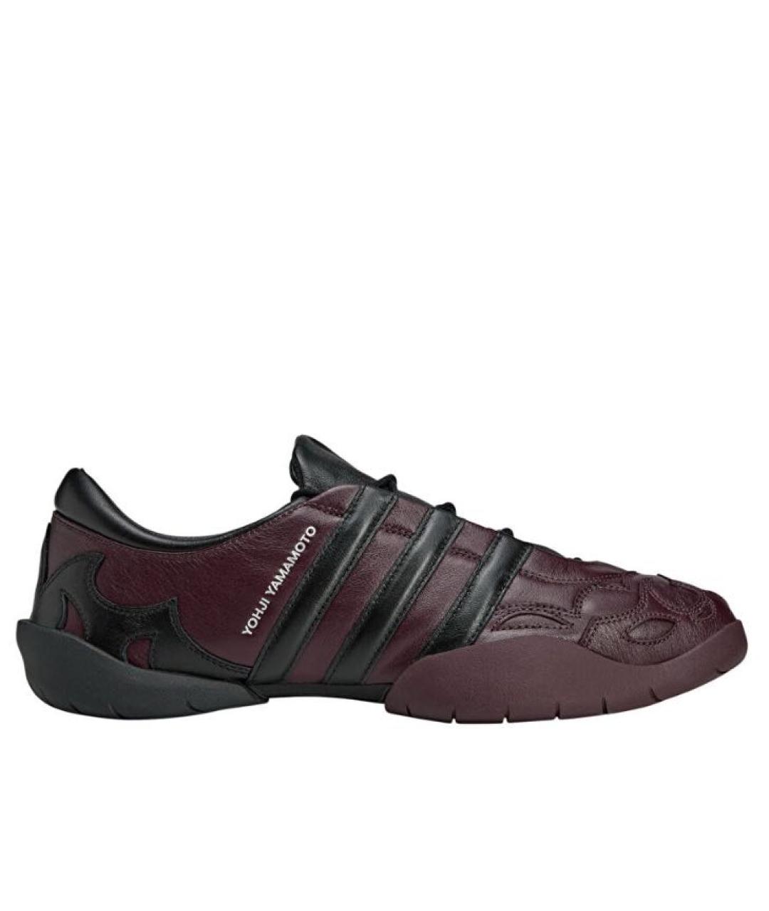 Y-3 Бордовые кожаные низкие кроссовки / кеды, фото 1