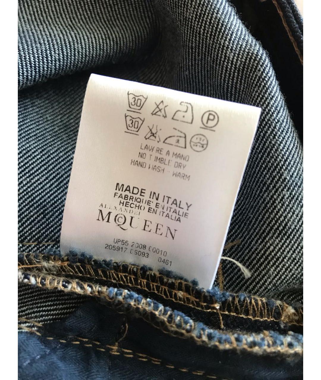 ALEXANDER MCQUEEN Темно-синие хлопковые прямые джинсы, фото 6