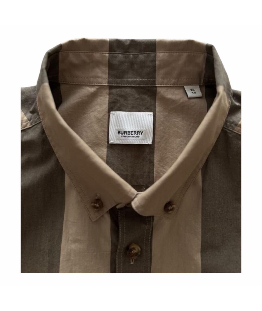 BURBERRY Коричневая хлопковая кэжуал рубашка, фото 3