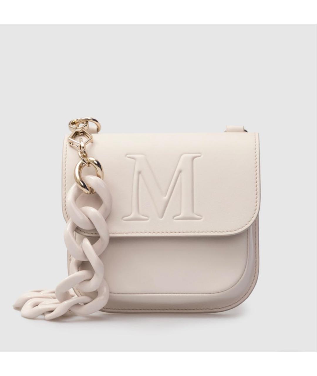 MAX MARA Белая кожаная сумка через плечо, фото 9