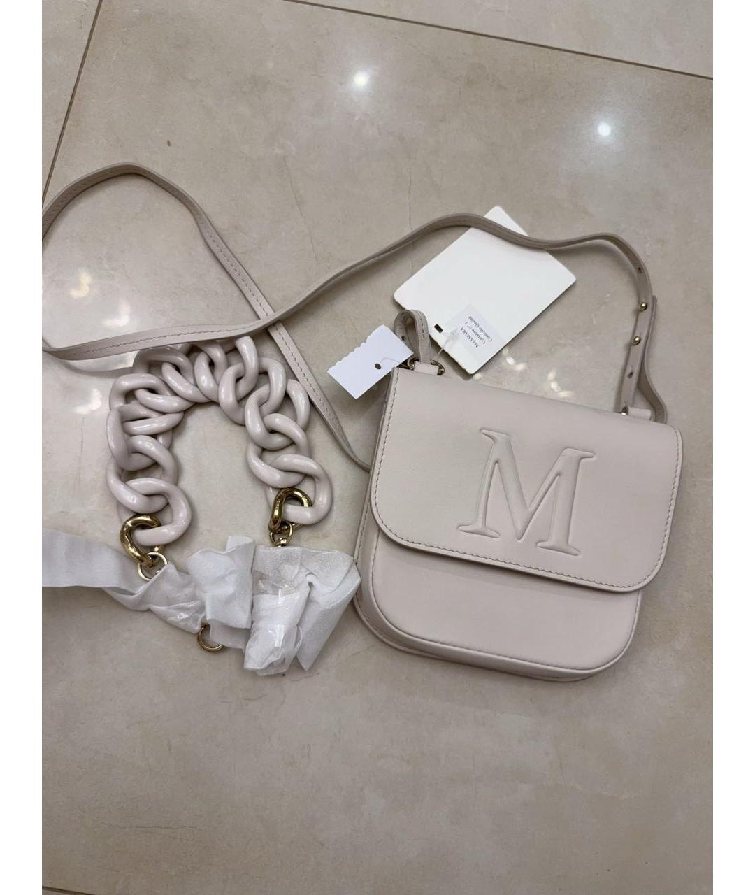 MAX MARA Белая кожаная сумка через плечо, фото 8