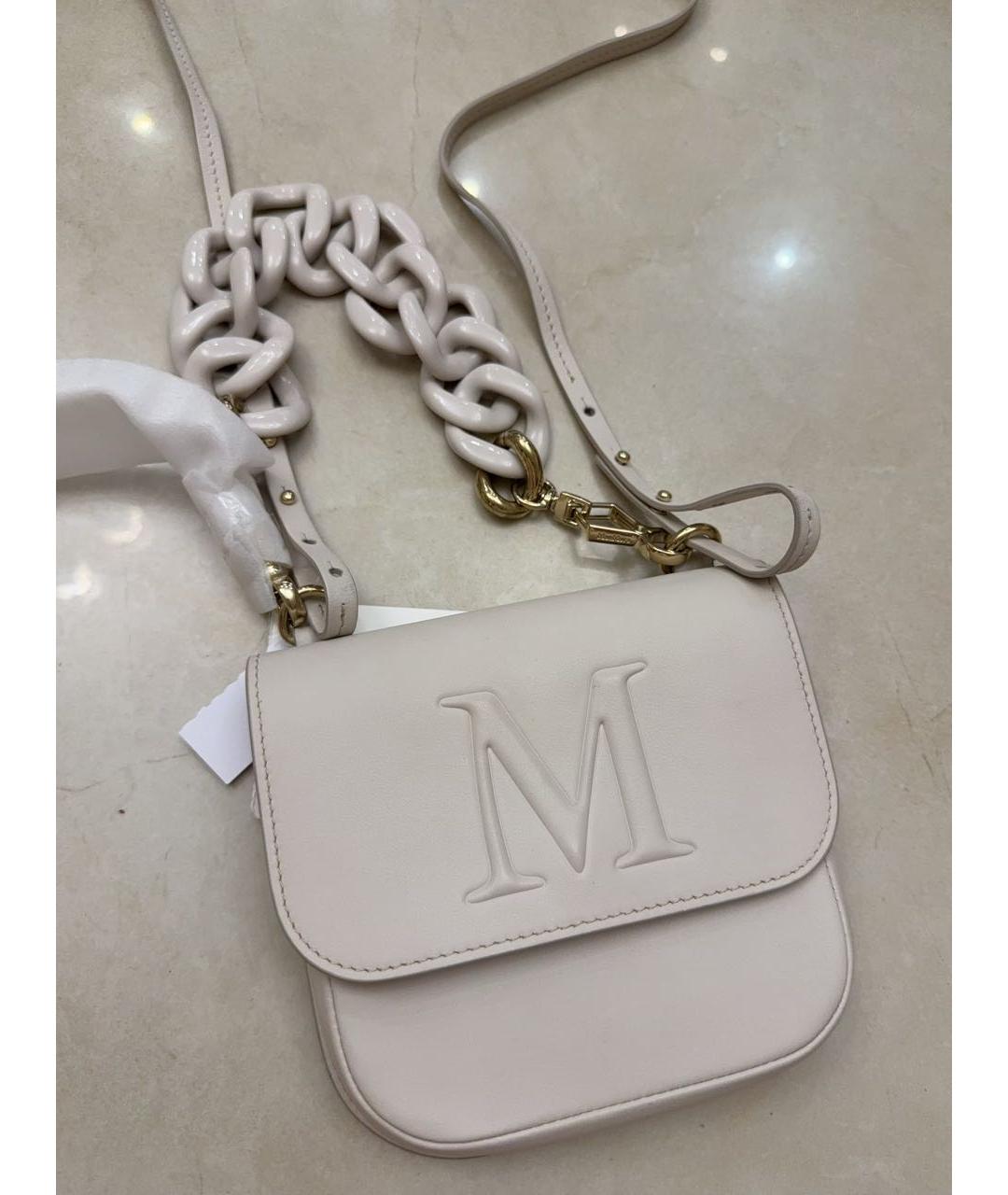 MAX MARA Белая кожаная сумка через плечо, фото 7