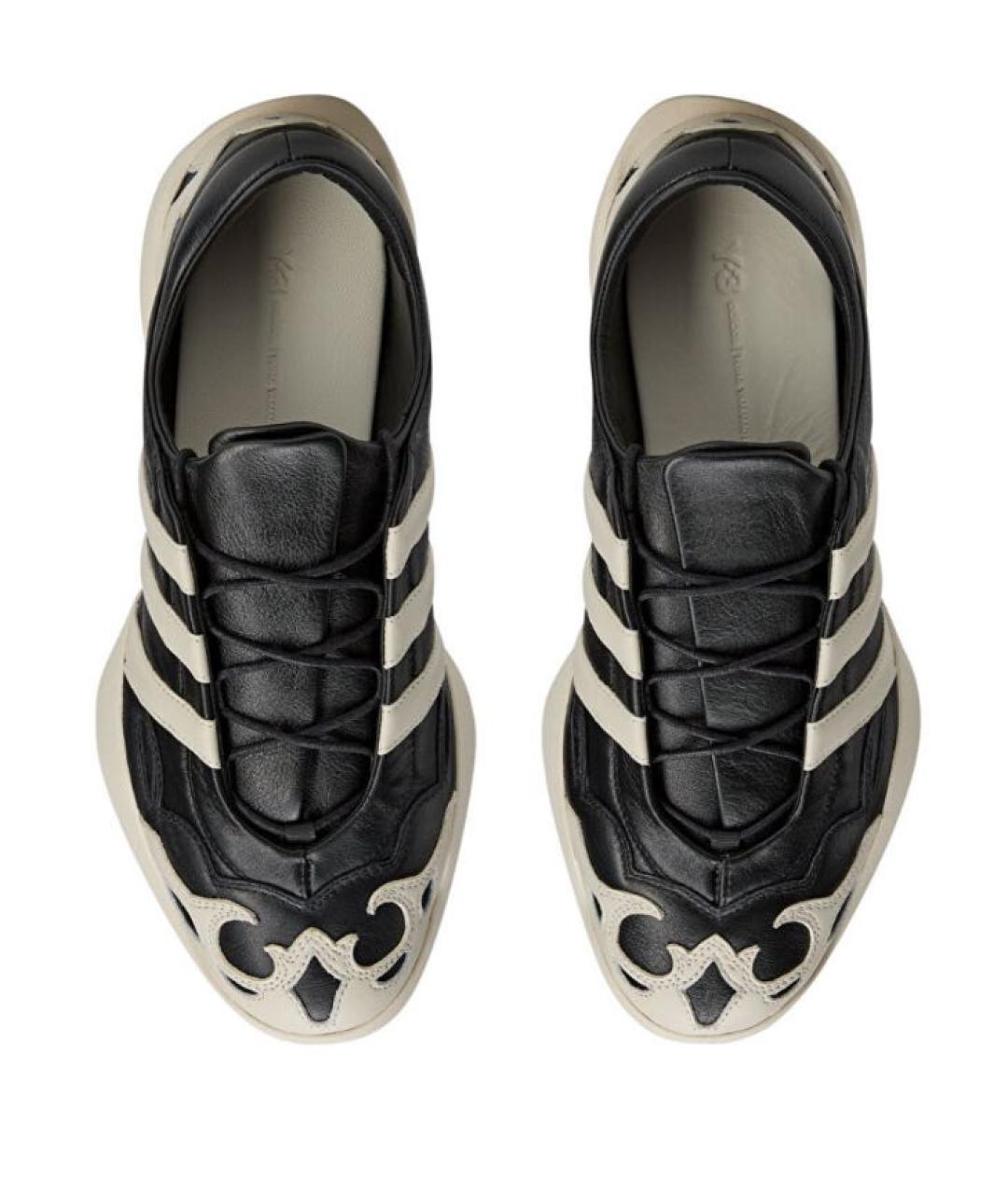 Y-3 Черные кожаные кроссовки, фото 3