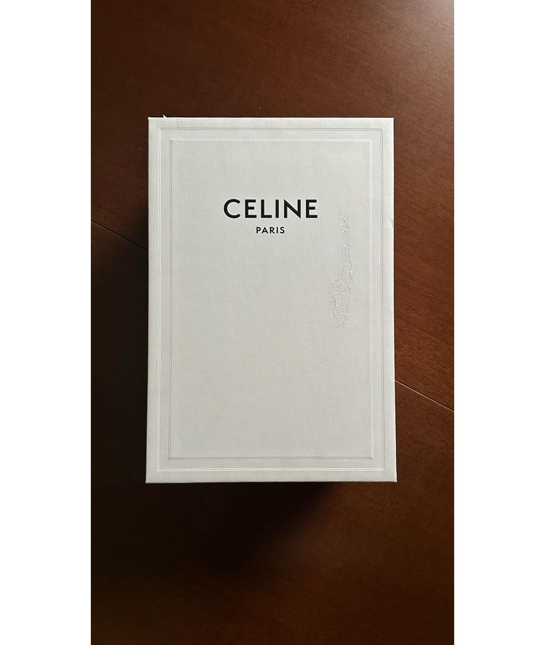 CELINE Коричневые кожаные шлепанцы, фото 4