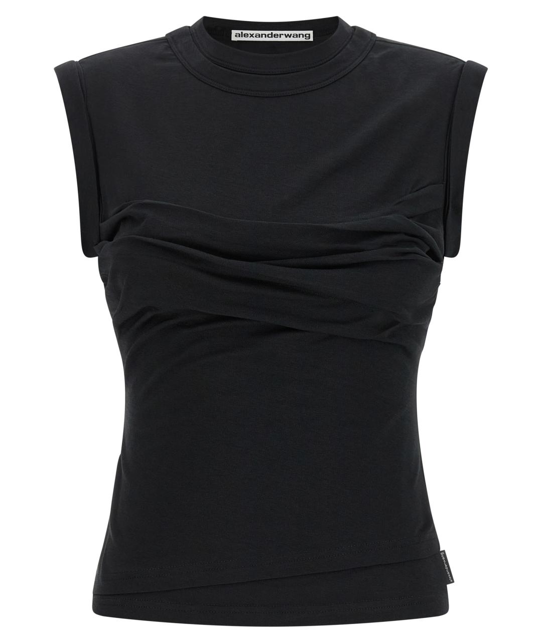 ALEXANDER WANG Черная хлопковая майка, фото 1