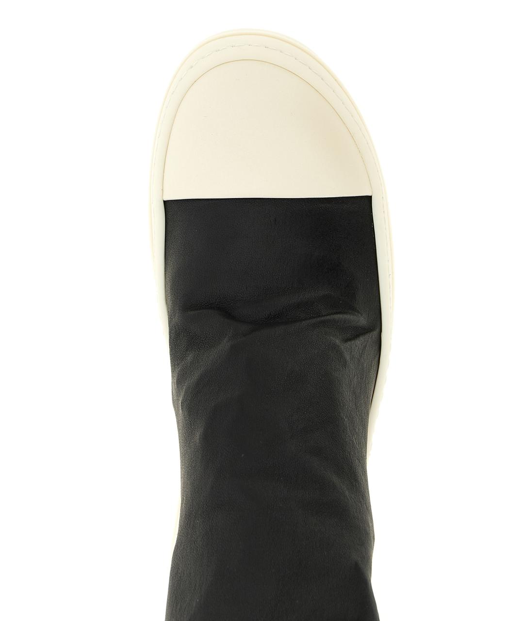 RICK OWENS Черные кожаные ботфорты, фото 4