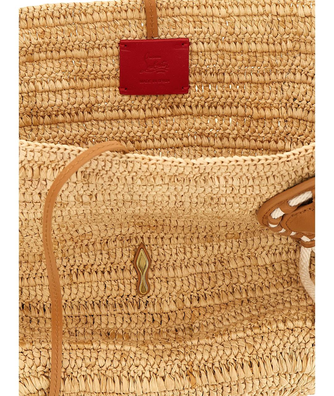 CHRISTIAN LOUBOUTIN Бежевая сумка тоут, фото 4
