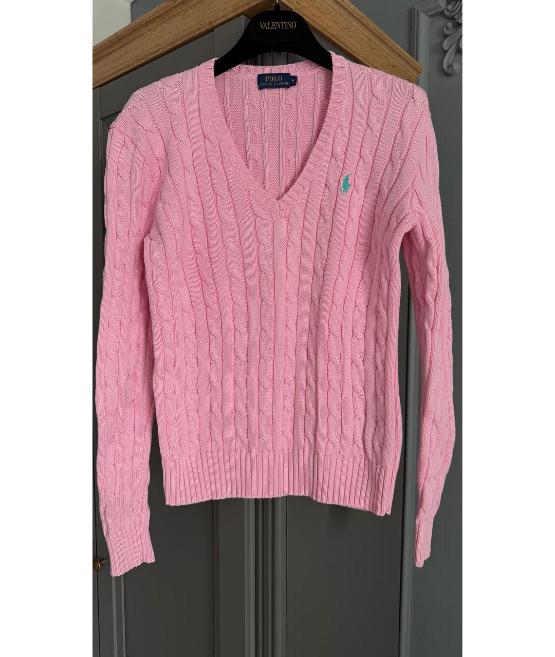 POLO RALPH LAUREN Розовый хлопковый джемпер / свитер, фото 6