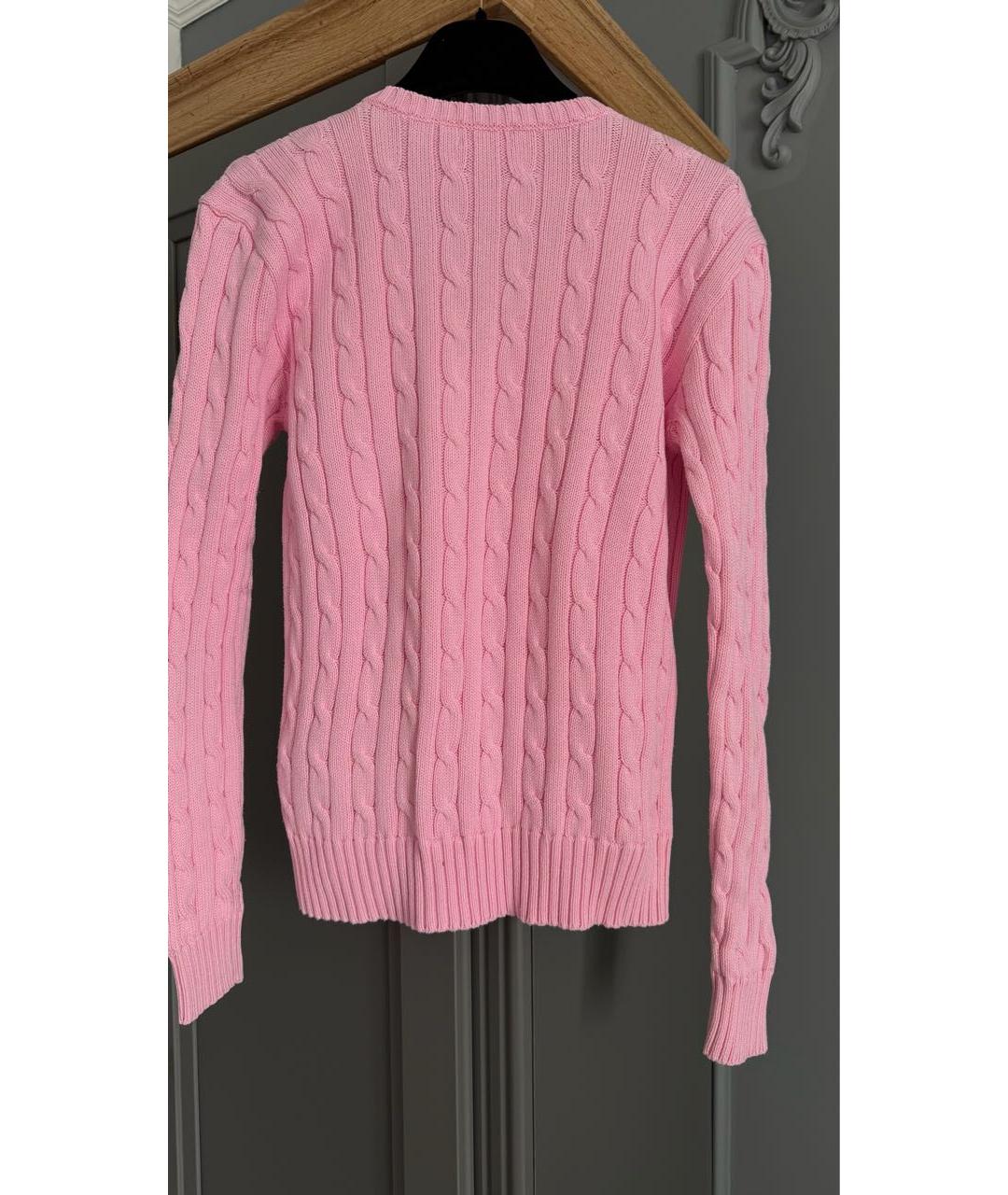 POLO RALPH LAUREN Розовый хлопковый джемпер / свитер, фото 2