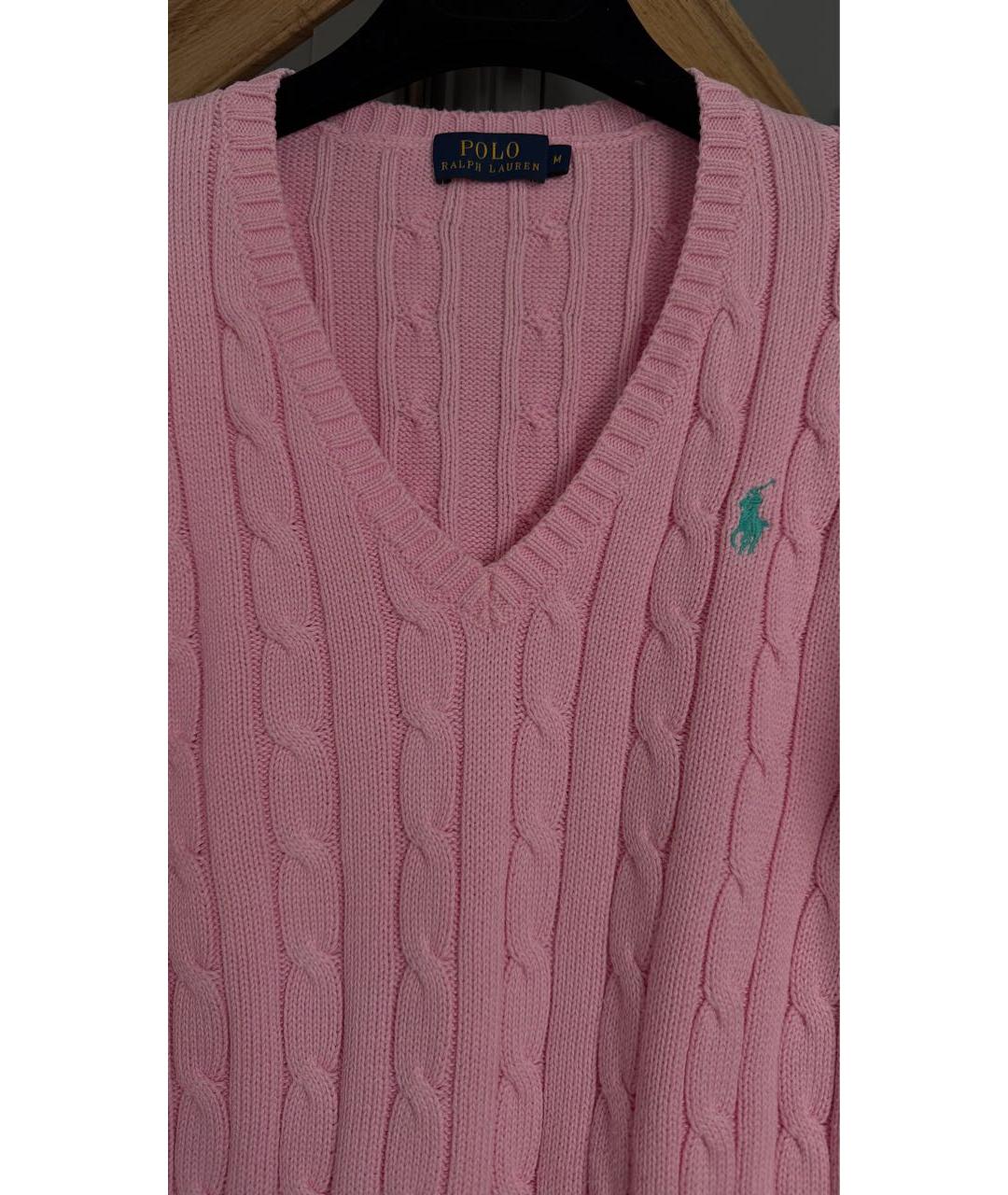 POLO RALPH LAUREN Розовый хлопковый джемпер / свитер, фото 3