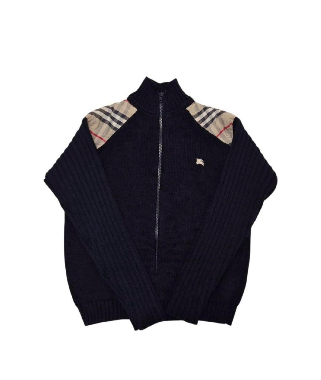 BURBERRY Темно-синий хлопковый джемпер / свитер, фото 1