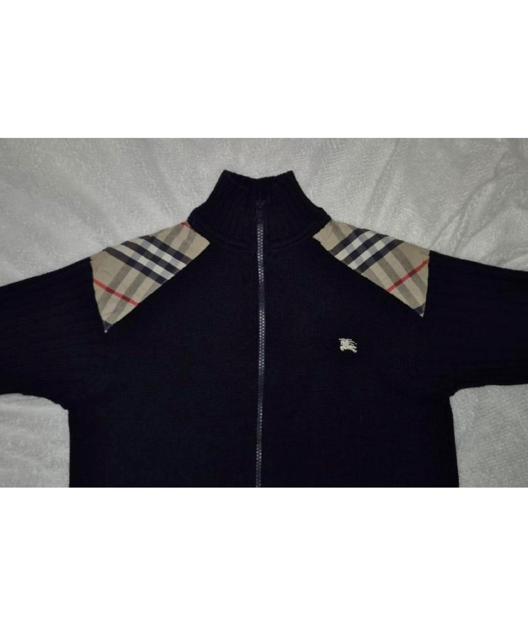 BURBERRY Темно-синий хлопковый джемпер / свитер, фото 3