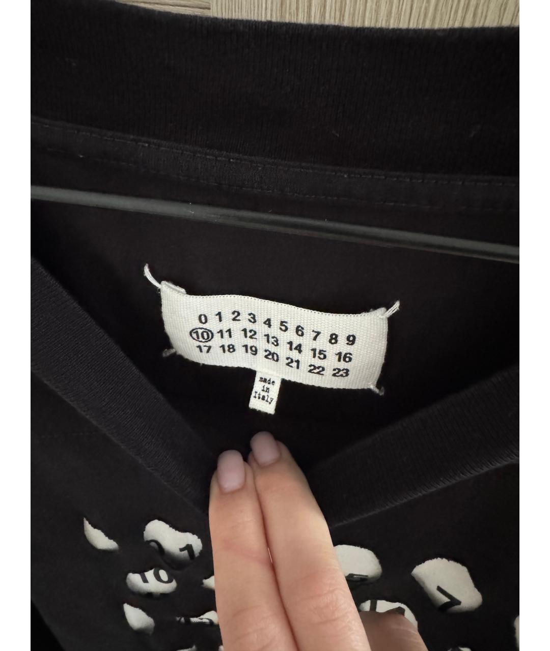 MAISON MARGIELA Черная хлопковая футболка, фото 3