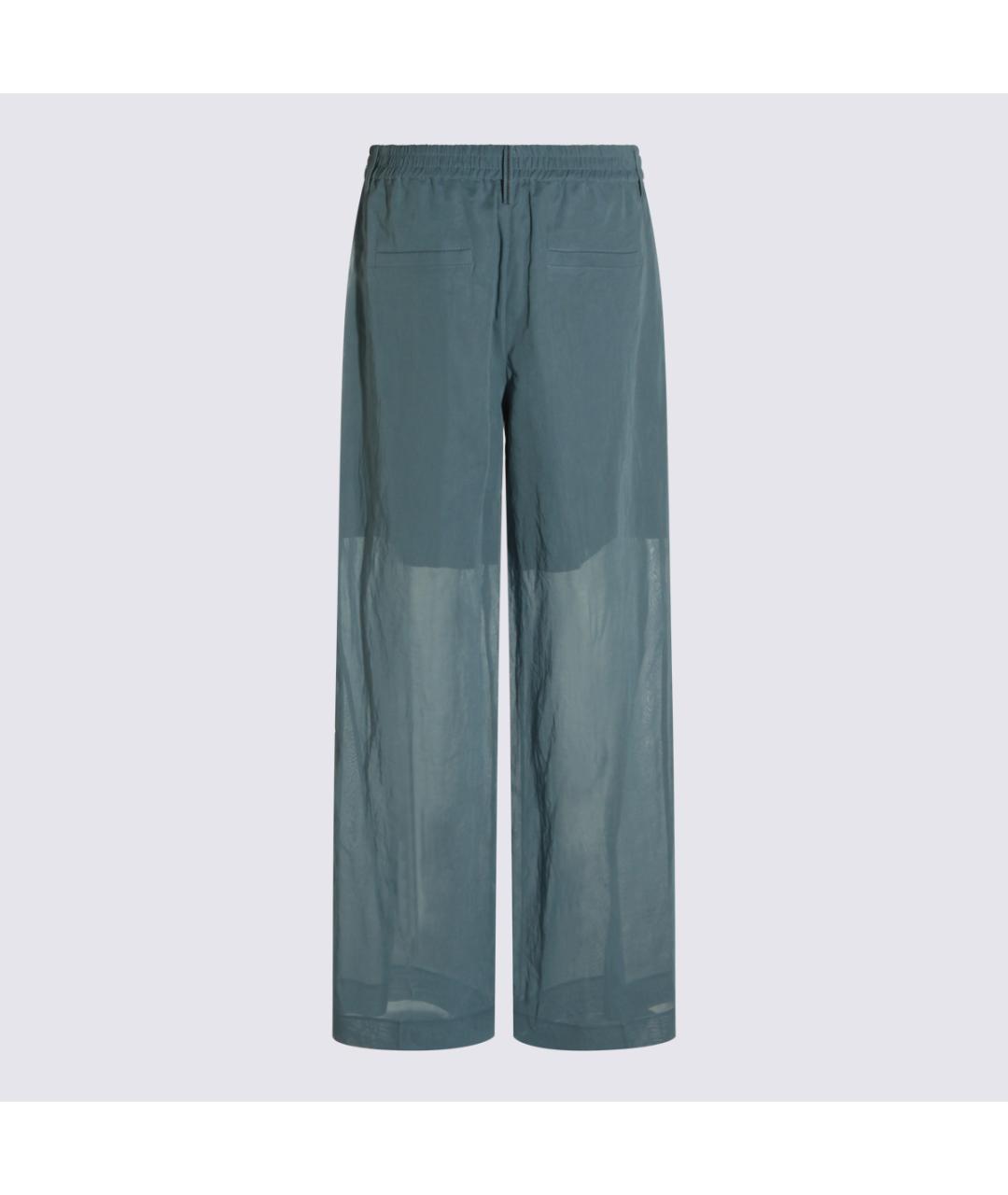 BRUNELLO CUCINELLI Голубые хлопковые брюки широкие, фото 2