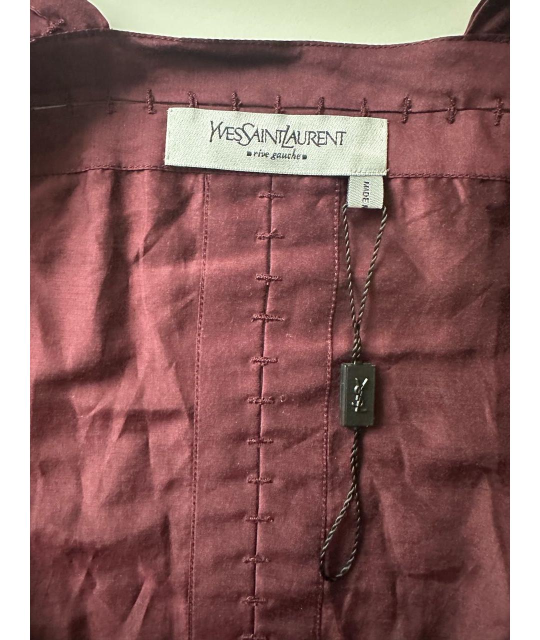 SAINT LAURENT Бордовая хлопковая блузы, фото 3