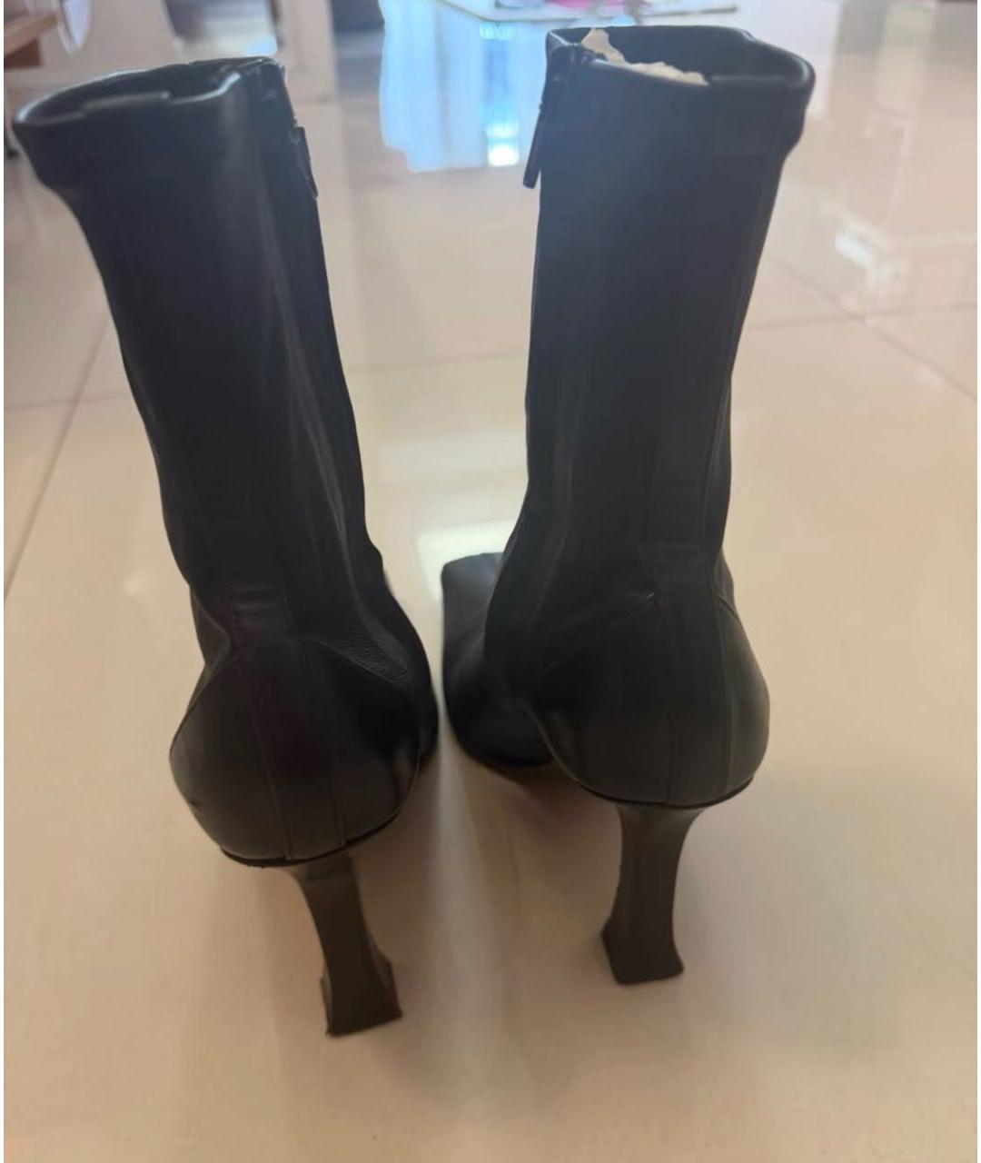 CELINE Черные кожаные ботильоны, фото 4