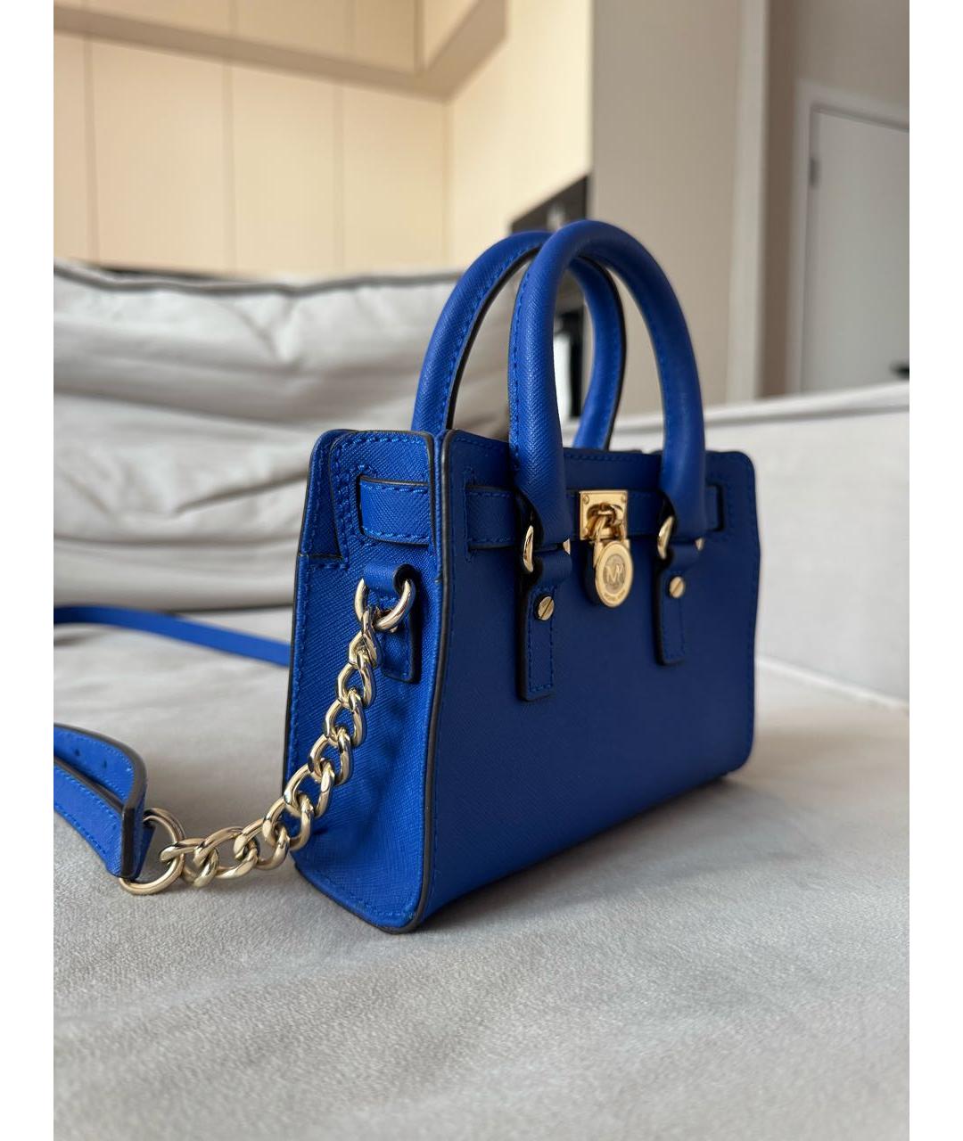 MICHAEL MICHAEL KORS Синяя кожаная сумка через плечо, фото 2