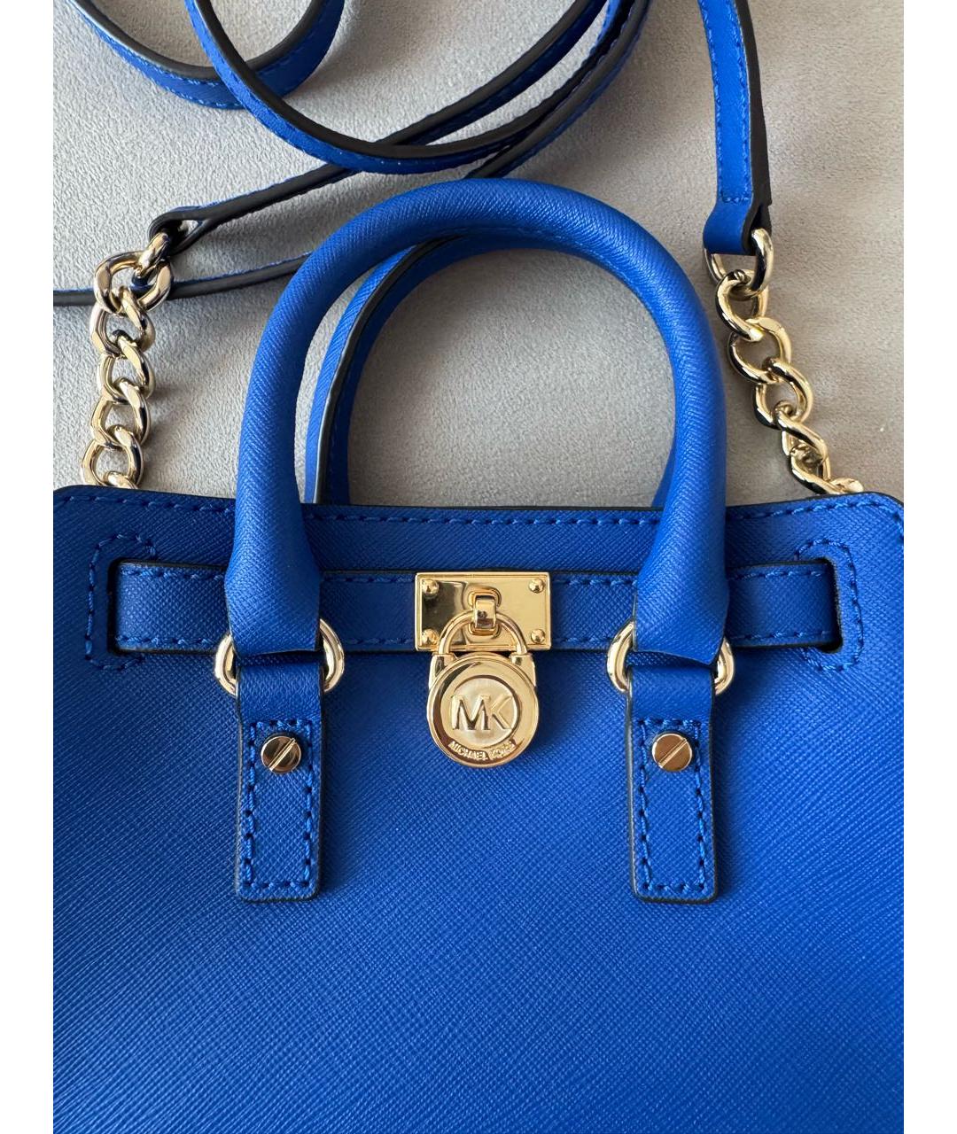 MICHAEL MICHAEL KORS Синяя кожаная сумка через плечо, фото 5