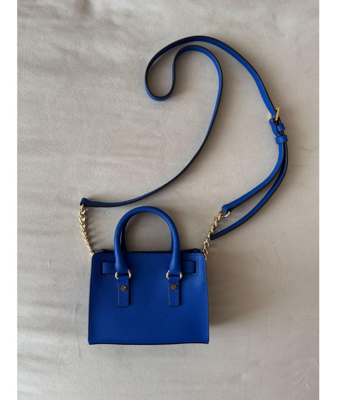 MICHAEL MICHAEL KORS Синяя кожаная сумка через плечо, фото 3
