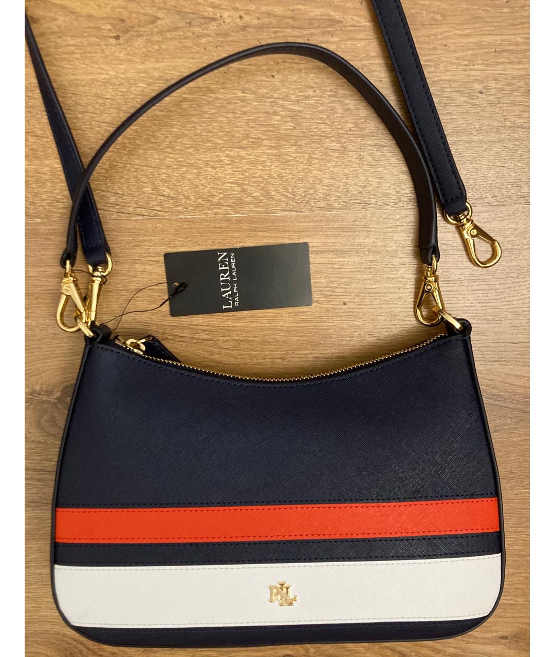 RALPH LAUREN Синяя кожаная сумка через плечо, фото 8