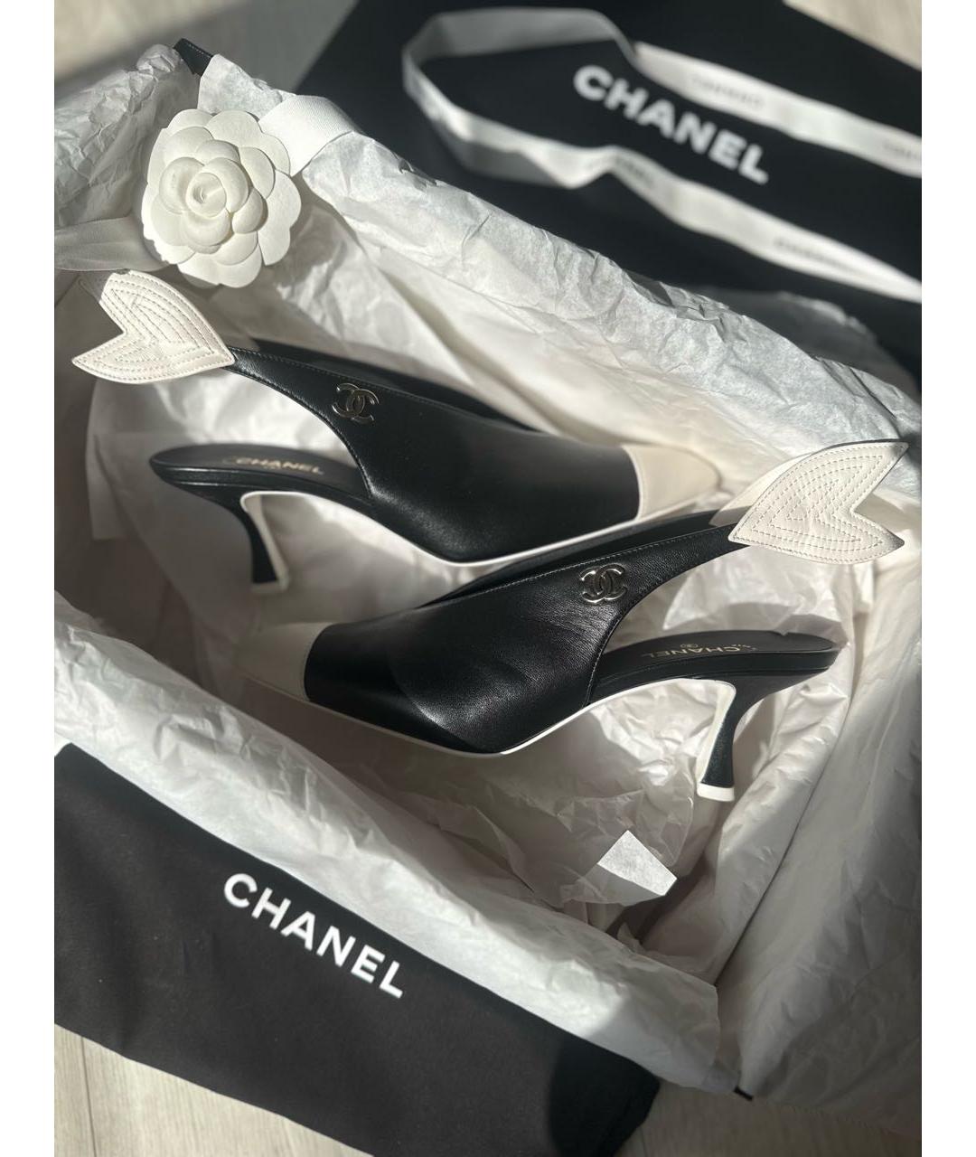 CHANEL Черные кожаные туфли, фото 2