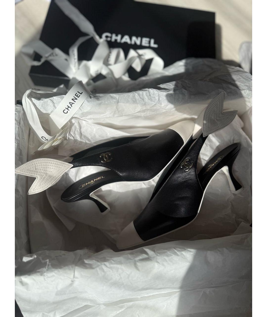 CHANEL Черные кожаные туфли, фото 5