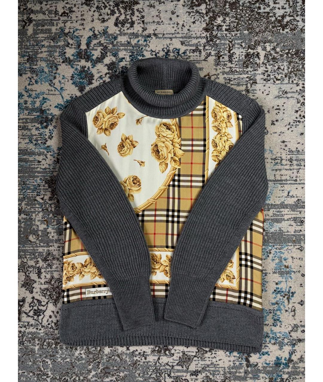 BURBERRY Антрацитовый шерстяной джемпер / свитер, фото 4