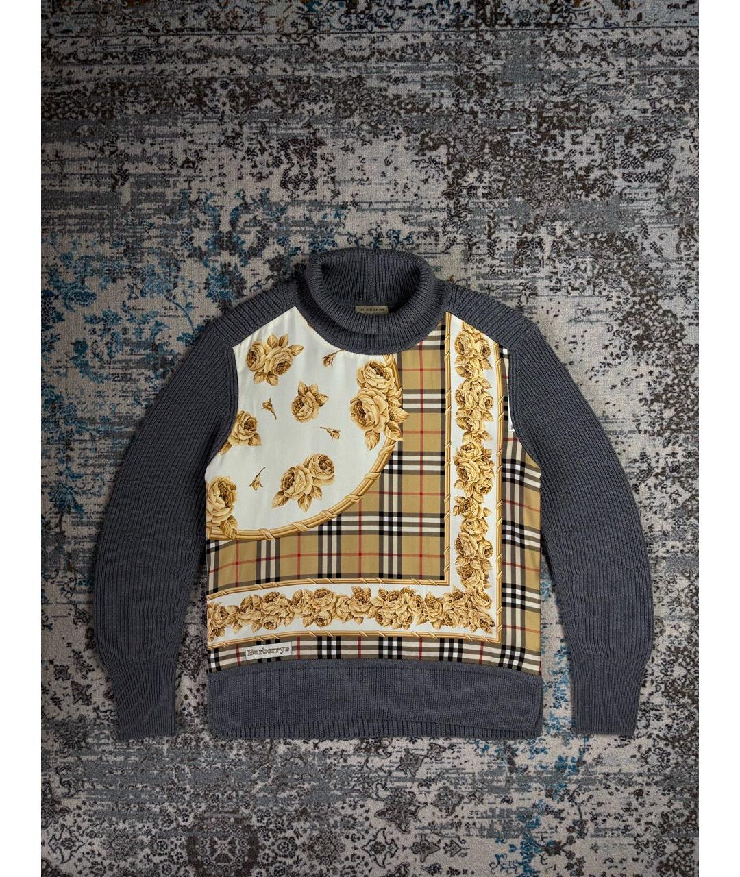 BURBERRY Антрацитовый шерстяной джемпер / свитер, фото 2