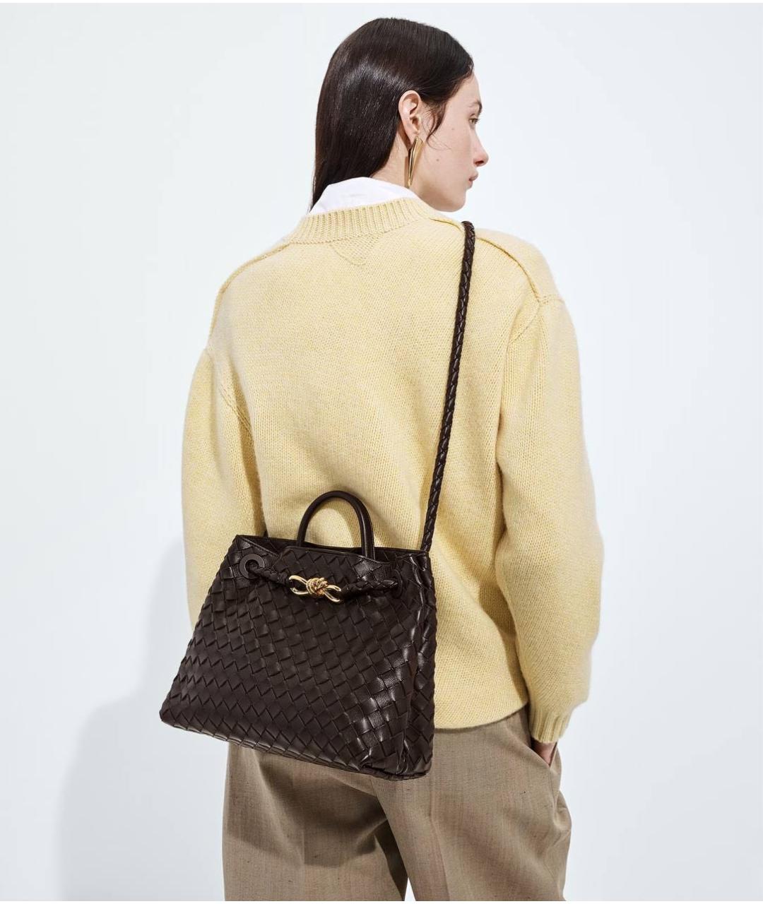 BOTTEGA VENETA Коричневая кожаная сумка тоут, фото 8