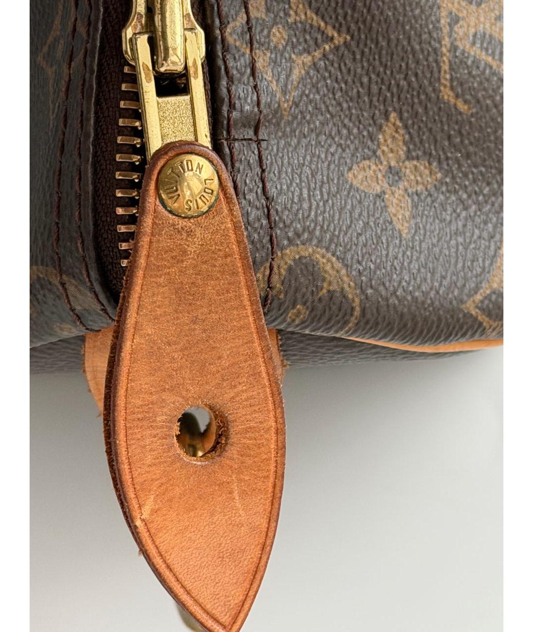 LOUIS VUITTON Коричневая канва сумка с короткими ручками, фото 5